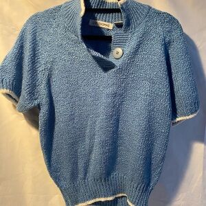 Women's Blue Crew Neck Sweater